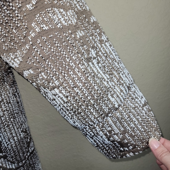 Carmen Marc Valvo Coat Womens M‎ Brown/Metallic Tapestry Round Collar Car - Picture 4 of 10